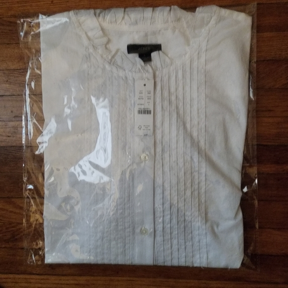 J.Crew Ruffleneck tuxedo shirt in lightweight cotton poplin - Picture 9 of 10